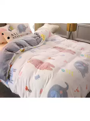 Thickened autumn and winter coral velvet quilt cover single piece double-sided velvet kindergarten children's flannel quilt cover single double