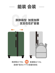 Luggage Suitcase for Women, Wave Design, Large Capacity, 20inch Carry-On Trolley, thickened 29 for International Travel and Business Trips