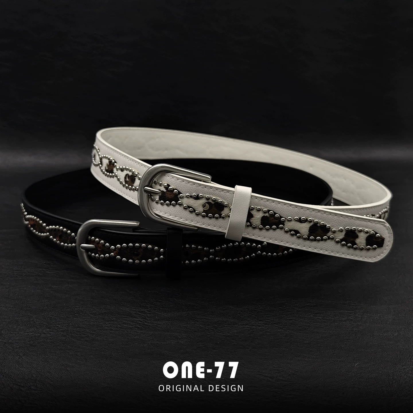 Retro white belt, accessory, 2 carat