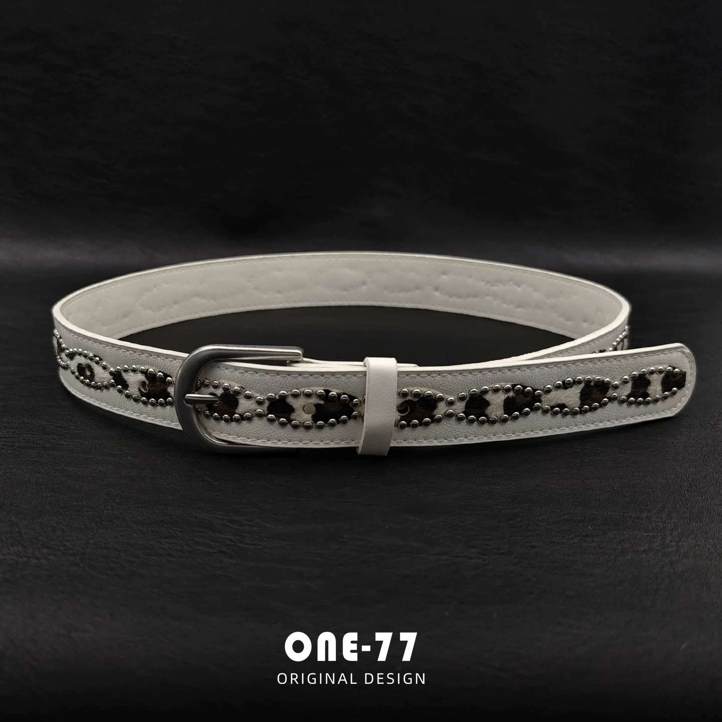 Retro white belt, accessory, 2 carat