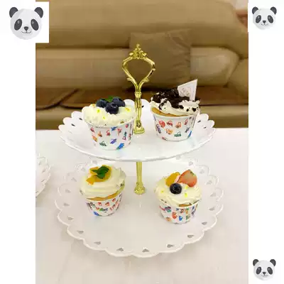 Three-layer fruit tray holder plastic European small exquisite living room household candy snack cake tray dessert shelf multi-layer