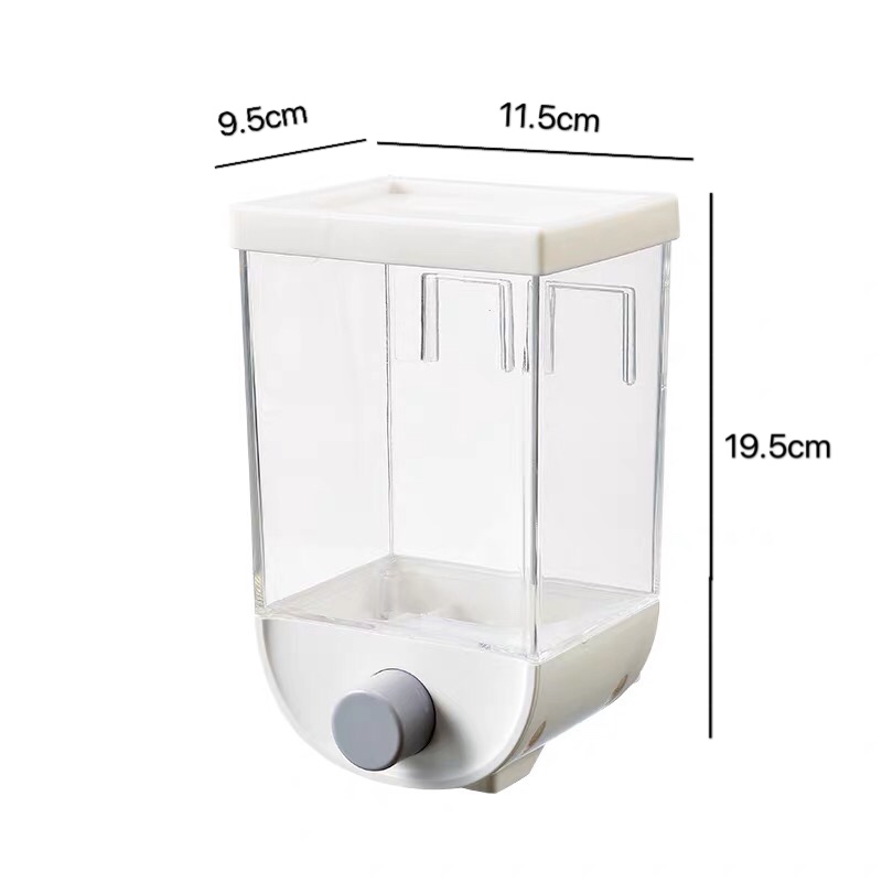 One Container [1000Ml]Hang on wall Of Coarse Cereals storage box Rice bucket automatic produce rice Cereals and cereals storage box kitchen Wall mounted grain