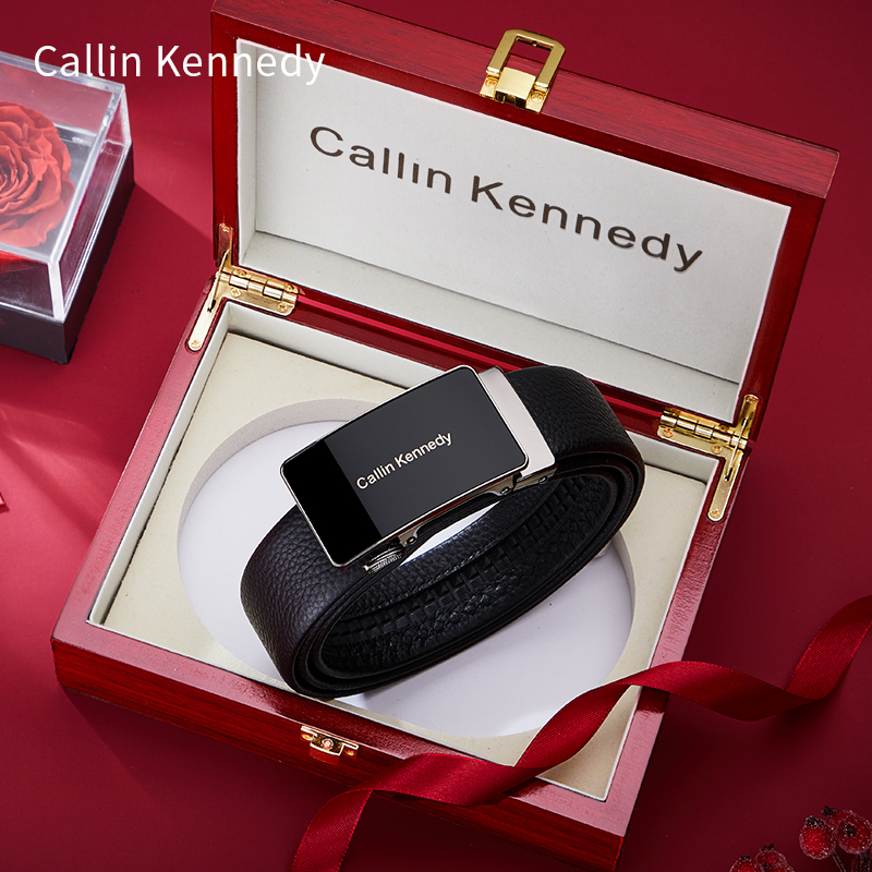 Callin Kennedy Belt Men Genuine Leather Upscale Belt Automatic Buckle Pure Bull Leather Business Tide Pants Strap