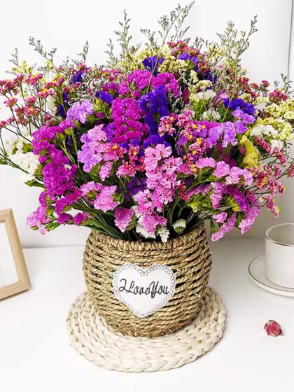 云南勿忘我满天星干花花束真花自然风干客厅装饰摆设批发件