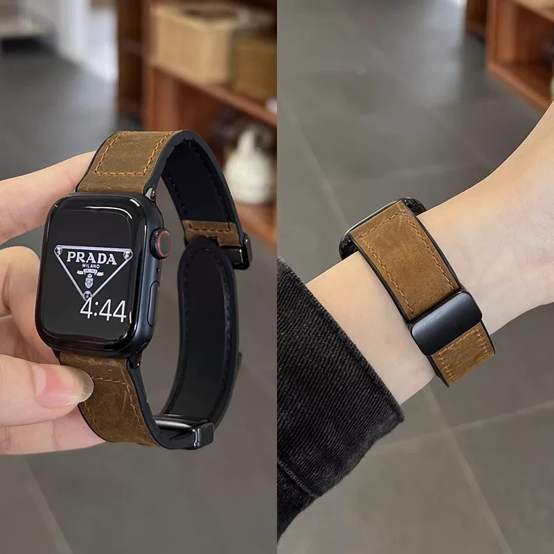 Подходит для ремешка Redmi Watch 4 5 Active Xiaomi Mi Band 8pro/9pro удлиненный подлинная кожа обратная пряжка RedmiWatch3 нейлоновый магнитный браслет спортивный красный часы2/3 Xiaomi watch