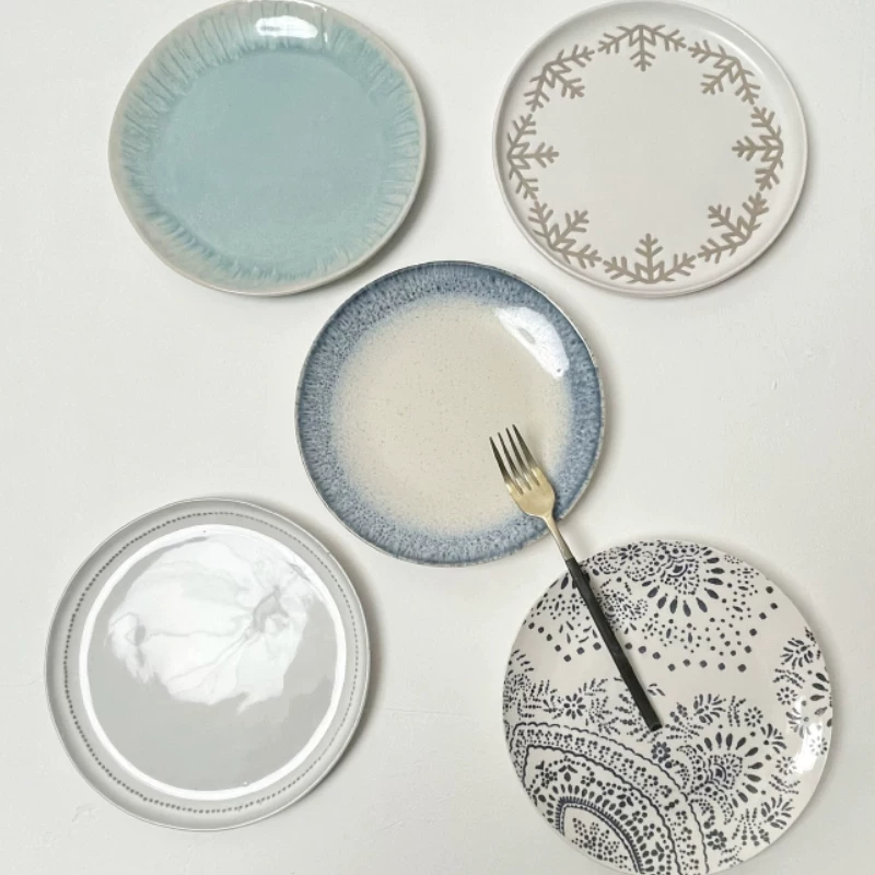 Japanese ceramic dinner plate, 8 inch