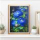 Blue Peony Cross Stitch 2023 ຖັກແສ່ວໃຫມ່ embroidery ຫ້ອງຮັບແຂກທີ່ສວຍງາມ Dreamy Butterfly Peony ດອກໄມ້ເຕັມທີ່ embroidered Gold Silk Cloth