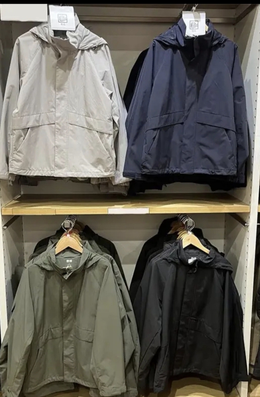 Uniqlo 475038 Men's Windproof Stand Collar Jacket Casual Hooded Coat Uniqlo 475038 Men's Windproof Stand Collar Jacket Casual Hooded Coat