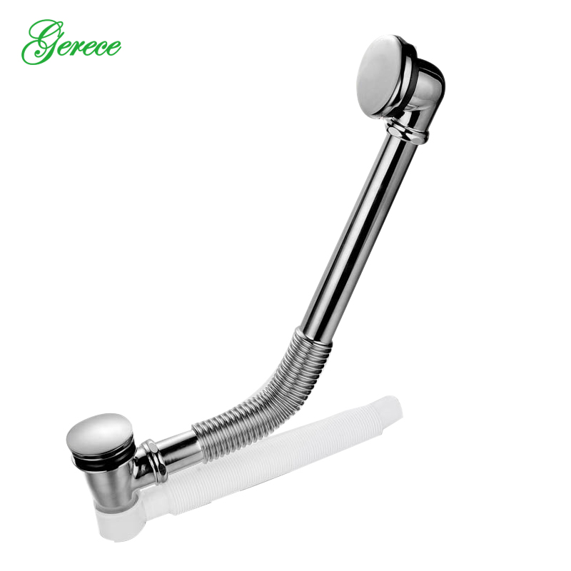 gerece factory direct selling chrome-plated single-pipe cast iron bathtub drainer accessories household dewatering drainer drainer