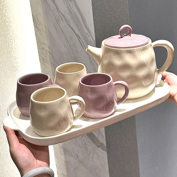 Light luxury teapot, tea cup, kung fu tea set, chinese style household 2024 new style ceramic tea set, high-end gift box