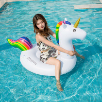 Inflatable unicorn 200cm adult swimming ring floating mount led swimming ring water park supplies seat