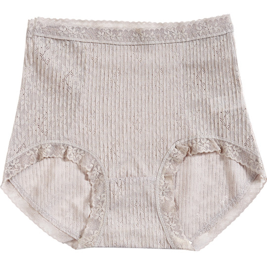 Japanese high-waisted underwear for women's summer thin lace belly-controlling butt-lifting triangle shorts sexy and seductive seamless antibacterial crotch