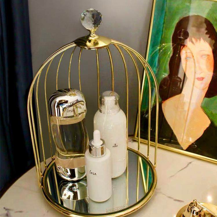 Manufacturer Direct Marketing Cake Rack Bird Cage Styling Jewelry Rack Jewelry Rack Eurostyle Iron Art Cosmetic Skin Care Products Storage Rack-Taobao