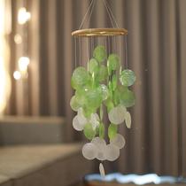 Simple style candy-colored wooden shell wind chime window sill wall wind chime hanging birthday gift couple gift customization