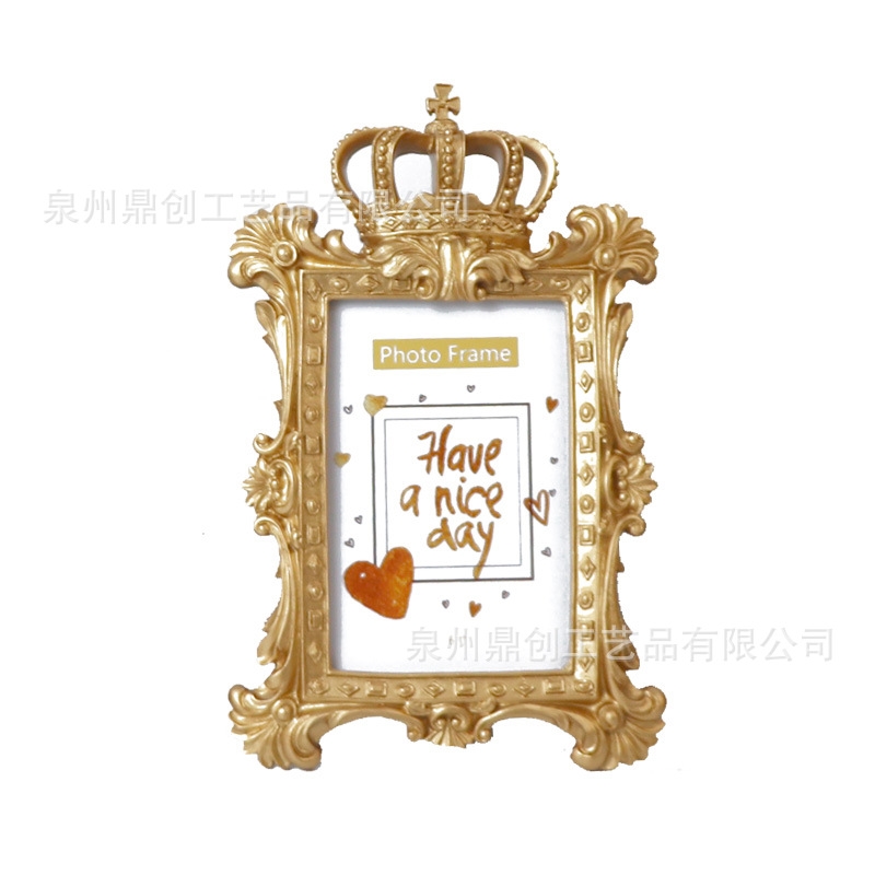 European retro frame creative stand resin frame 3 inch 6 inch 7 inch width for old children's crown frame