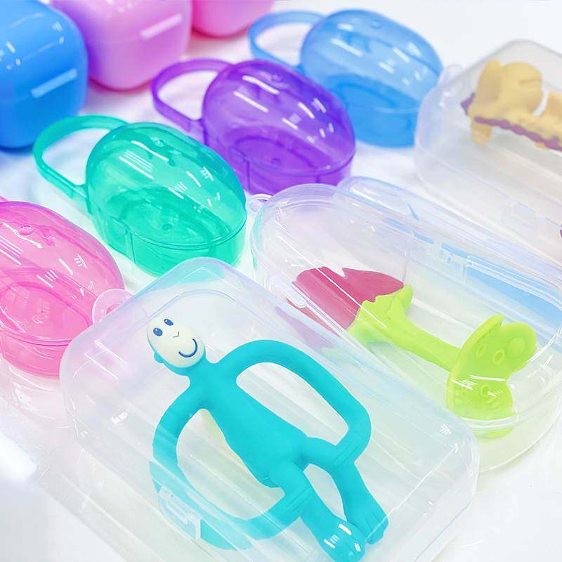 Pacifier box solid-tooth instrumental fork spoon containing portable baby storage suitable for the new 2023bibs-Taobao
