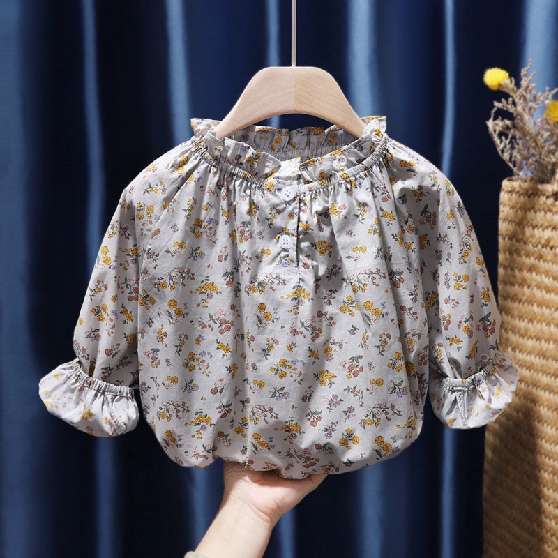 SilveryChildren Broken flower Dress spring and autumn Long sleeve Korean version Girls' clothes Autumn clothes Super foreign atmosphere Baby girl princess skirt
