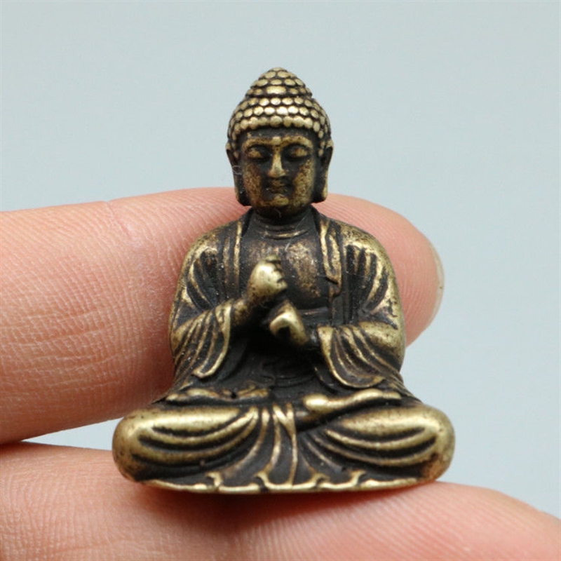 Pure copper solid pocket of small Buddha furnished copper carvings and pockets Buddha statue statue tables for antique copper Buddha