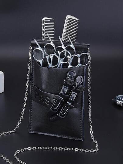 Genuine Leather Scissor Bag, Hairdressing Special-Purpose Crossbody Bag, Hairstylist Haircut Tool Bag, Pet Scissor Bag, Fashionable and Trendy