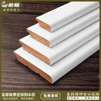 Imported Panlong solid wood skirting line 6 8CM white wall sticker pure solid wood floor 10cm black T foot line