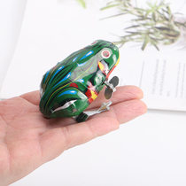 Tin frog wind-up rabbit rooster mouse childrens wind-up toy that can jump and run a classic nostalgic gift for those born in the 80s