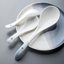 Nordic large soup spoon long handle big spoon for home ceramic Shengtang porridge spoon creative small tablespoon big spoon