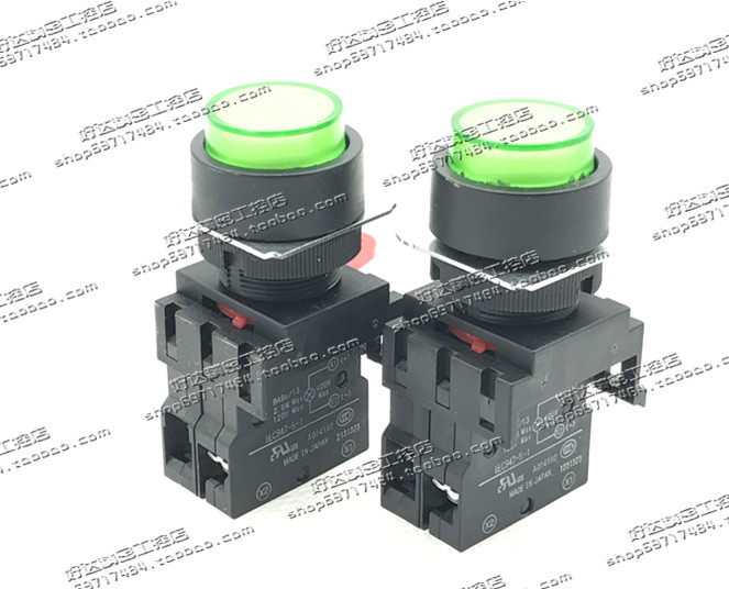 A22L-TG-24A-20M OMRONOMRON round green button switch with light spot new bargain