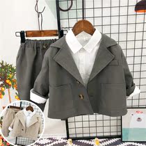Childrens suit suit spring and autumn new handsome boy flower boy British dress child baby casual small suit tide