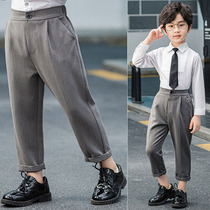 Little boy trousers 2021 spring and summer British boy casual suit pants handsome children flower girl performance dress