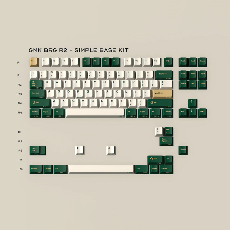 【Q4 Shipment】Gmk British Racing Green R2 Keycaps Brg British Racing Green