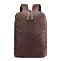 Backpack mens new casual business simple fashion backpack Korean version embossed student briefcase computer bag trendy
