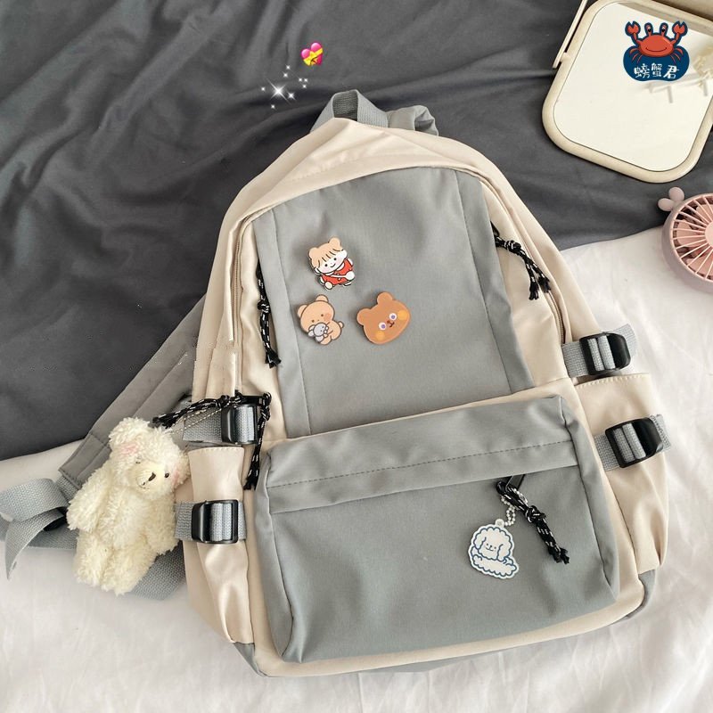 Schoolbag Female Korean version of Harajuku ulzzang High School Students Junior High School High Capacity Joker Shoulder Bag ins Wind Backpack