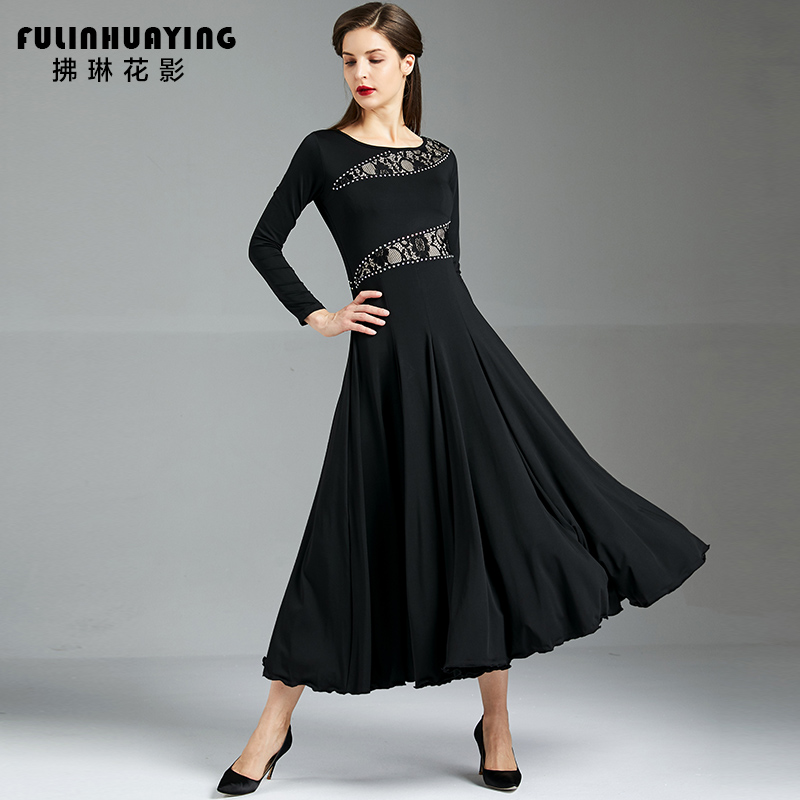 Marina Flowers Movie Morden Dance Foreign Dress National Mark Dance Competition Suit Big Swing Long Skirt Waltz Dance Dress Rehearsée