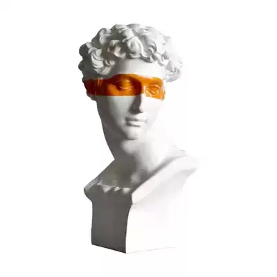 Light luxury modern model room porch black resin figure head portrait Xiawei David sculpture drawing masked ornaments