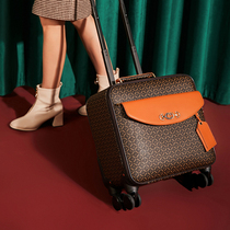 Luggage female small lightweight 18 inch leather luggage trolley case male universal wheel boarding password box suitcase 14 inch