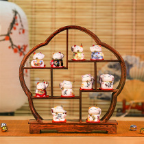 Wealth cat small ornaments opening creative simple cute gifts mini ceramic living room home shop opening accessories