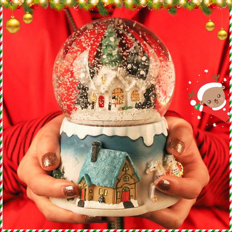 Snowflake Crystal Ball Music Box Eight soundboxes floating Snow Birthday Gifts to Girlfriend Princess Children Christmas Swing-Taobao