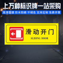 Sliding door Mobile door Sliding door to the left cue card Safety sign card Indicator card Warning sign card