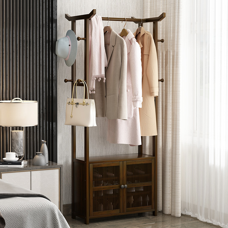 Coat hanger floor bedroom home coat rack solid wood bedroom simple modern hanger simple small wardrobe economical