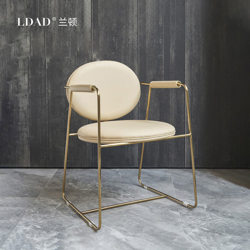 LDAD Italian light luxury dining chair fashion modern minimalist net red home personality villa model room negotiation chair