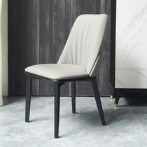LDAD Nordic ash dining chair Italian minimalist leather art leisure chair simple modern model room designer stool