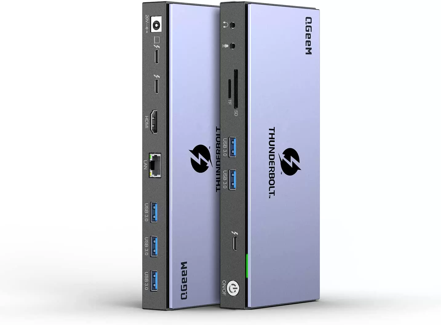 Thunderbolt Thunderbolt4 Расширение Qgeem 15 -ин -Универсальный USB C Дислатинист двойной дисплей 4K или одиночный 8K HDMI HD вывод видео совместимо ноутбуку