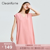 CleainKorte sling nightdress women Summer cotton loose sexy autumn winter thin home wear dress pajamas