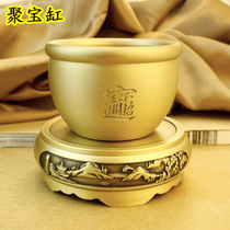 Copper-cylinder pendulum piece gathering gas and money into the treasure pure copper water cylinder Home lion head polyppot decorations in the country Wind ashtray