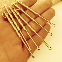 Handmade copper ear digging spoon Brass ear spoon ear pick Pure copper adult keychain pendant pendant ear digging rake tool