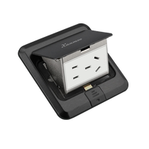 Ground socket panel stainless steel waterproof five-hole invisible hidden computer network cable ground socket with network interface