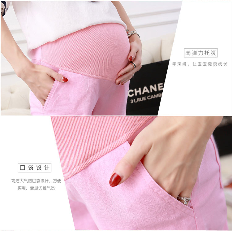 Mùa hè thai sản quần 2018 new loose cotton thoáng khí bụng dạ dày 5 điểm quần triều mẹ mang thai quần bên ngoài quần short