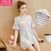 Sọc phụ nữ mang thai ngắn tay t-shirt nữ mùa hè 2018 thai sản mới dress T-Shirt thời trang ra cho con bú cho con bú top Áo thai sản