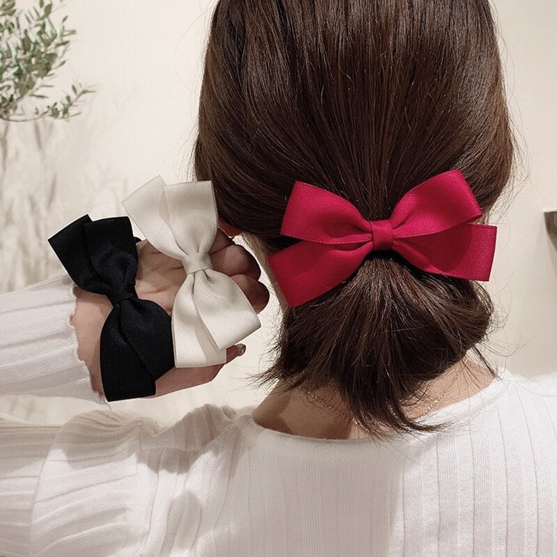 Net red girl tie ponytail leather band large intestine hair ring female ins cute bow head rope female simple temperament hair rope