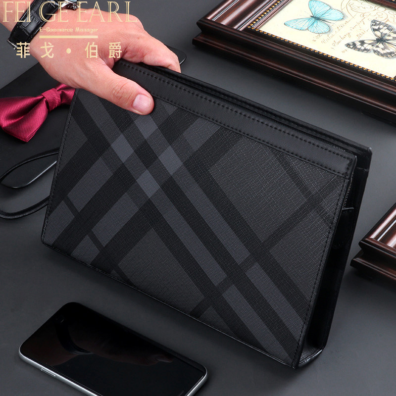 Handbags Male Tide Cards Men Clips Hand Grip Bag Luxury Real Leather Large Capacity Business Casual High-end Hand Grab Bag Tide-Taobao